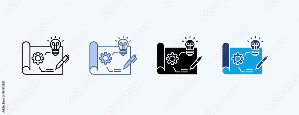 Fototapeta premium Prototype Design Multiple Icon Illustration Vector