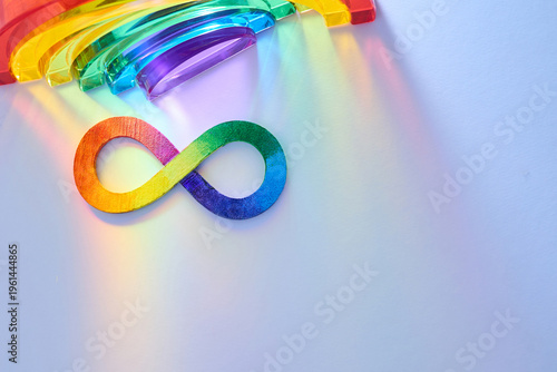 Neurodiversity autism infinity symbol rainbow spectrum showing inclusion
