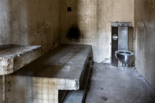 Prison cell in the segregation unit.