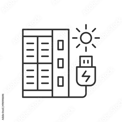 Solar Power Bank Charging Icon