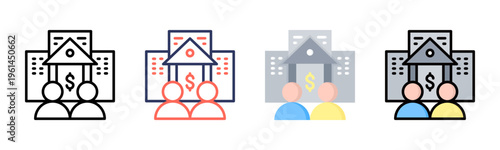 Banker icon sheet multiple style collection