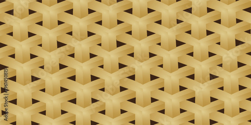 Decorative geometric pattern without limits. Gold-colored background vector ornament.