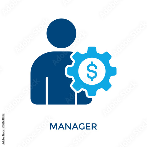 Manager Icon Dual Tone Style. Vector Illustration For Graphic Design