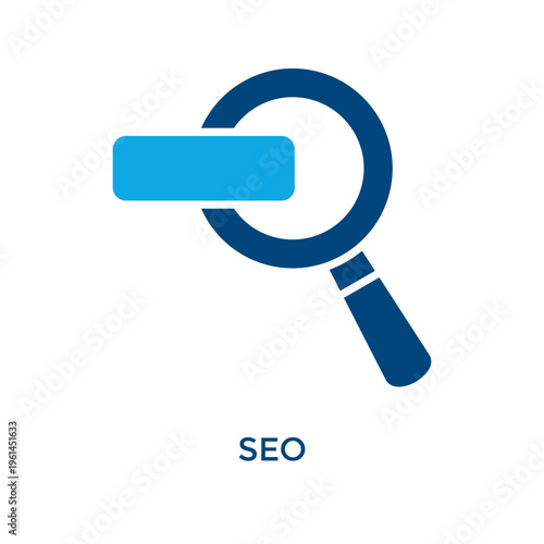 Seo Icon Dual Tone Style. Vector Illustration For Graphic Design
