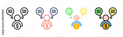 Client icon set multiple style collection