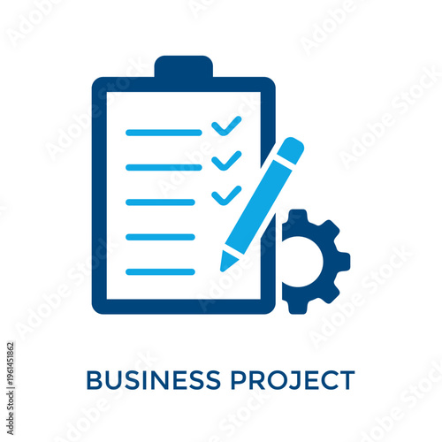 Project Business Icon Dual Tone Style. Vector Illustration For Graphic Design