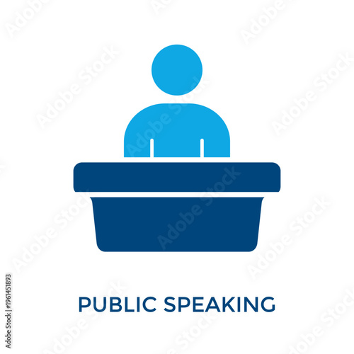 Public Speaking Icon Dual Tone Style. Vector Illustration For Graphic Design