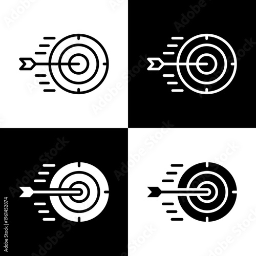 Target Horizon Icon with Black and White Background