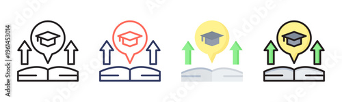 Higher Education icon sheet multiple style collection