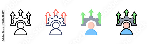 Skill Development icon sheet multiple style collection