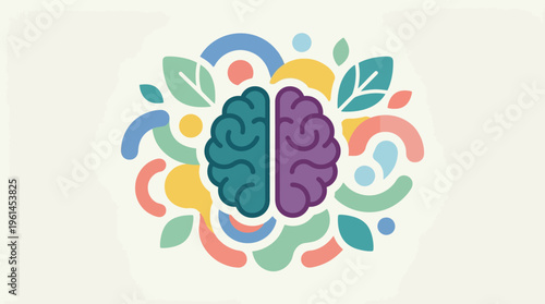 Brain Hemispheres Left and Right Side.