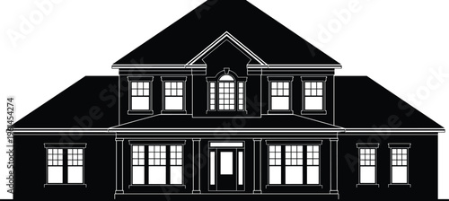 Modern residential apartment building complex vector illustration featuring contemporary urban architecture with flat roofs and multiple glass windows on white background