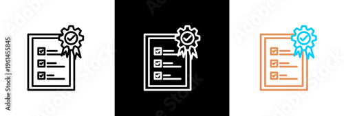 Quality Standard on white and black background