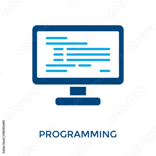 Programming Icon Dual Tone Style. Vector Illustration For Graphic Design