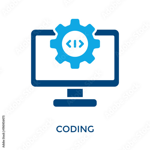 Coding Icon Dual Tone Style. Vector Illustration For Graphic Design