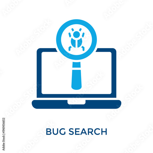 Bug Search Icon Dual Tone Style. Vector Illustration For Graphic Design