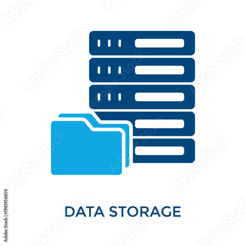 Data Storage Icon Dual Tone Style. Vector Illustration For Graphic Design