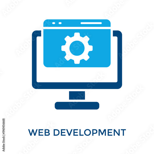 Web Development Icon Dual Tone Style. Vector Illustration For Graphic Design