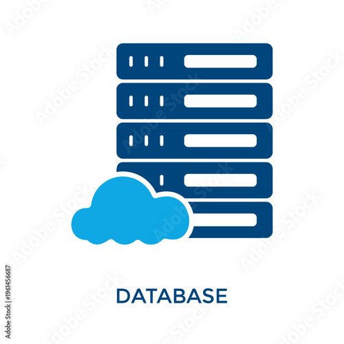 Database Icon Dual Tone Style. Vector Illustration For Graphic Design