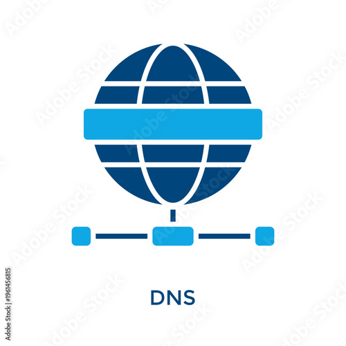 Dns Icon Dual Tone Style. Vector Illustration For Graphic Design