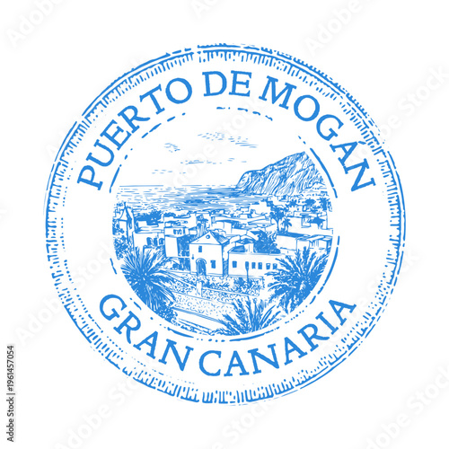 Puerto de Mogan Gran Canaria Spain Canary Islands Travel Passport Cancellation Stamp Postmark Journal