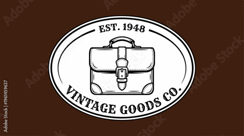 Vintage Goods Company Logo - Classic Briefcase Design Est. 1948.
