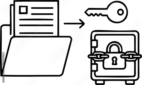 Secure file storage and digital vault icon for data privacy and folder protection