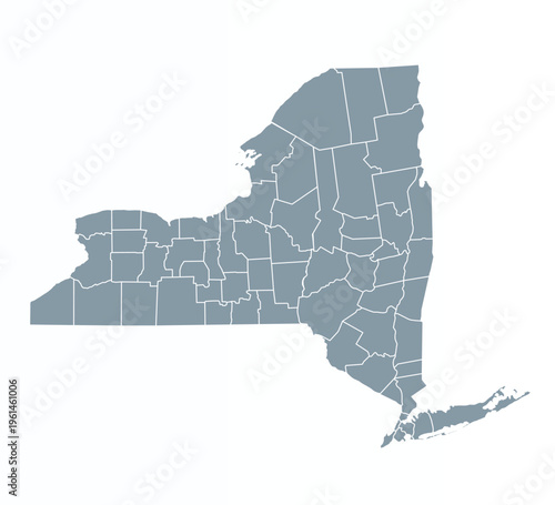 Map of New York state with counties borders