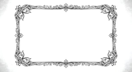 Elegant Ornate Rectangle Frame with Floral Flourishes
