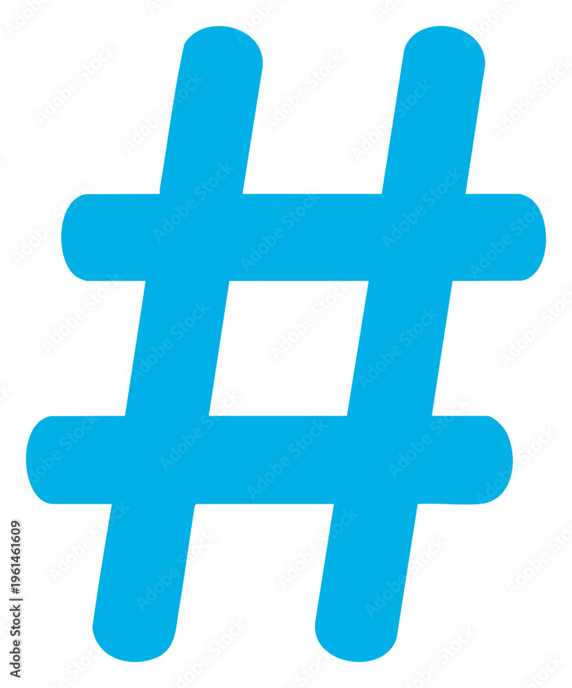 Fototapeta premium Vibrant Blue Hashtag Symbol A Modern Icon of Social Media and Digital Communication.