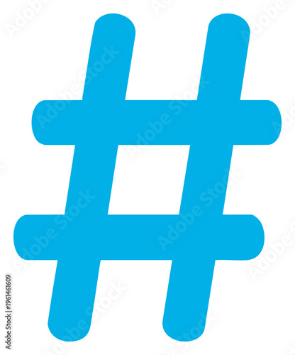 Vibrant Blue Hashtag Symbol A Modern Icon of Social Media and Digital Communication.