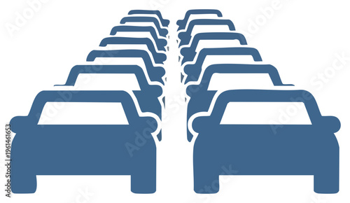 Traffic Jam Rows of Cars in Congestion.