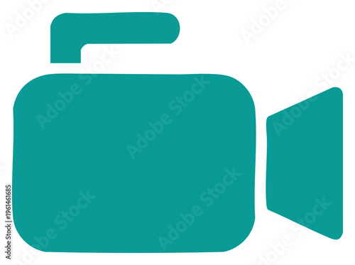 Teal Video Camera Icon Capturing Moments and Memories with Visual Storytelling.