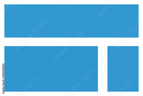 Simple layout design with horizontal and vertical rectangular blocks.