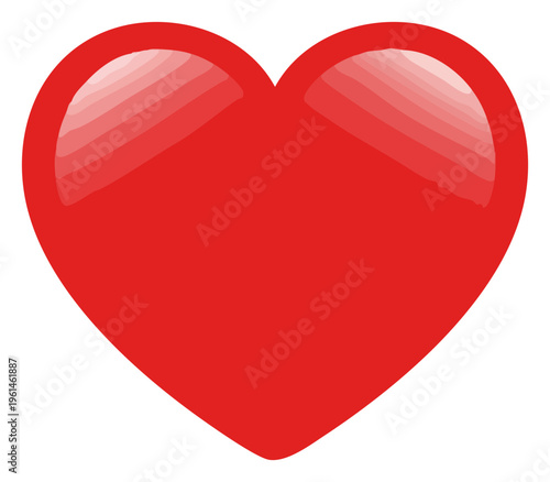 Shiny Red Heart Symbol of Love and Affection.
