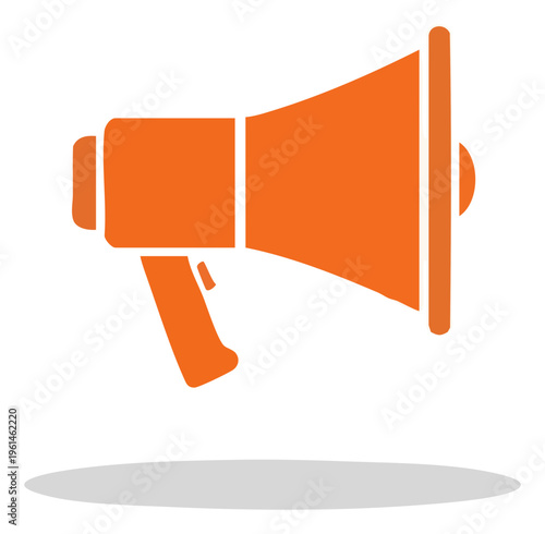 Orange Megaphone Icon Amplifying Messages and Announcements with Clarity.