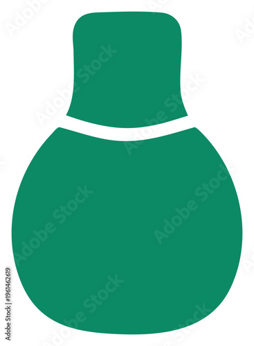 Green Bowling Pin Icon with White Stripe Illustration.