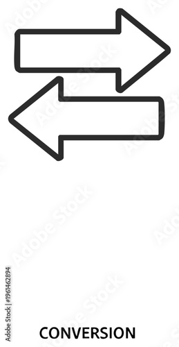 Conversion Arrows TwoWay Exchange and Directional Flow Illustration.