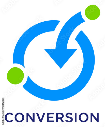 Conversion Icon Circular Arrow with Green Accents for Transformation.