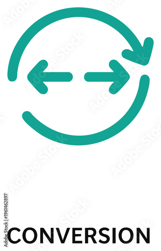 Conversion Icon Circular Arrows Illustrating Transformation and Exchange Process.