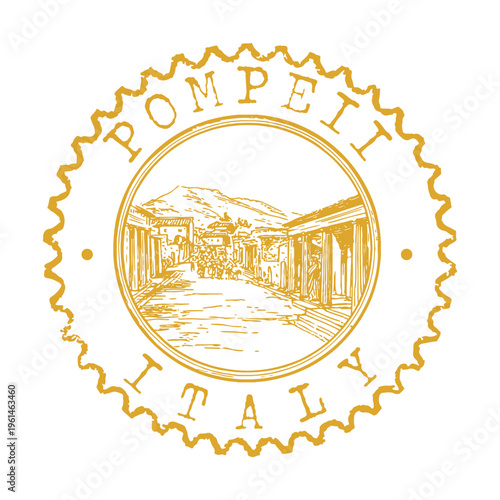Pompeii Archaeological Park Italy Vesuvius Travel Passport Cancellation Stamp Postmark Journal
