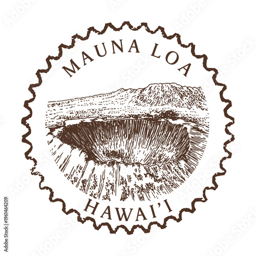 Mauna Loa Hawaii Volcanoes National Park Shield Summit Passport Cancellation Stamp Postmark Journal