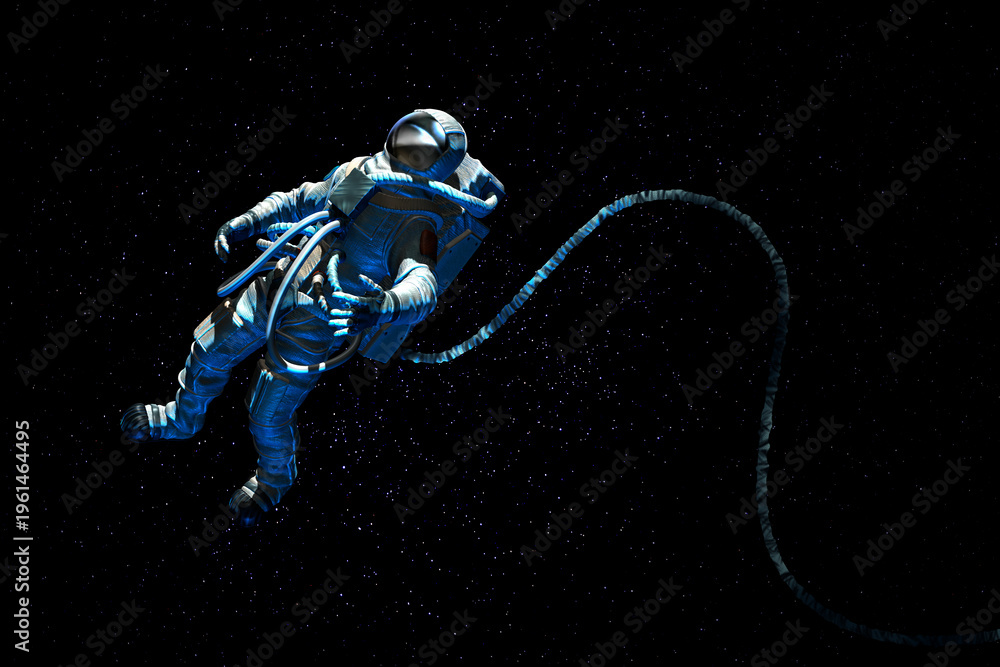 Fototapeta premium Astronaut wearing special suit in deep space
