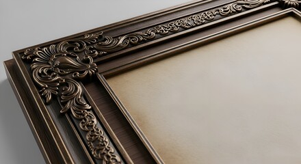 Ornate Vintage Picture Frame Corner Close-up, Antique Decorative Border Detail
