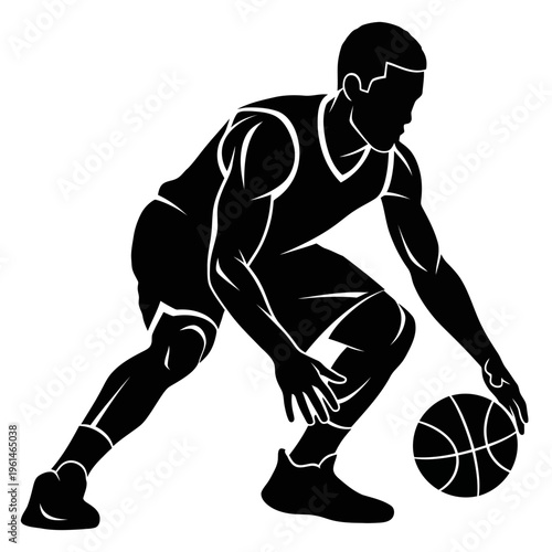 Street Basketball Crossover Move Silhouette – Urban Dribble Style, Ankle Breaker Action