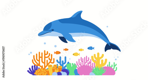 Dolphin swimming in clear water 1.