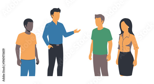 Diverse group of people standing together.