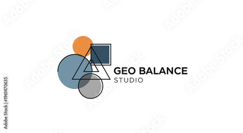 Geometric shapes studio logo design.
