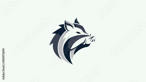 Stylized boar head graphic