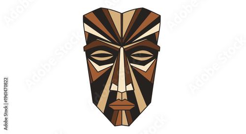 Tribal wooden face mask design.